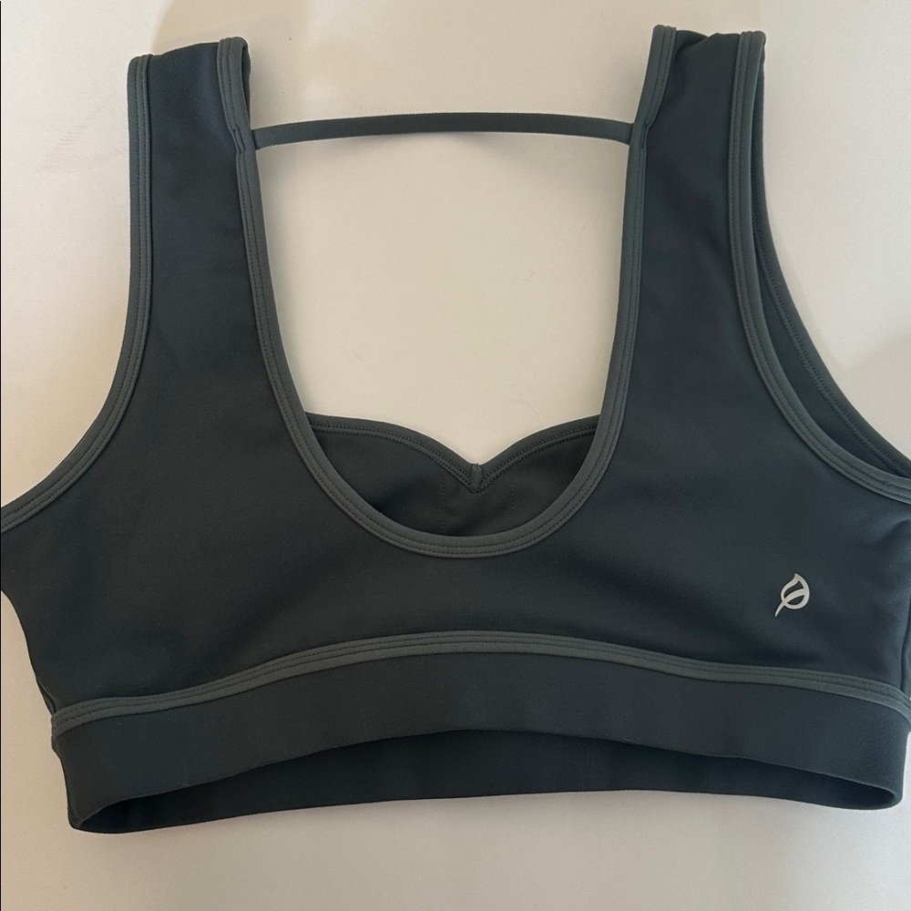 P'tula sweetheart neckline Charcoal gray Sports Bra - Picture 4 of 5